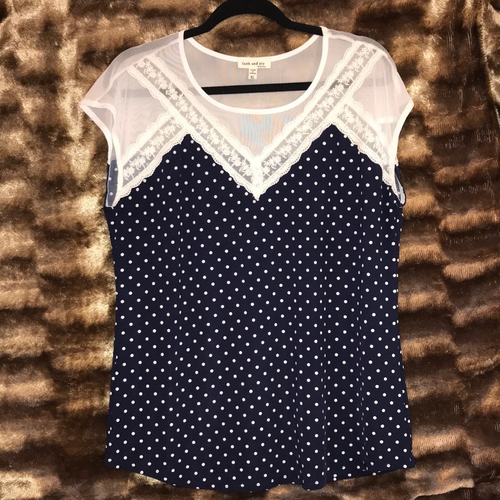 Faith and Joy Navy Blouse